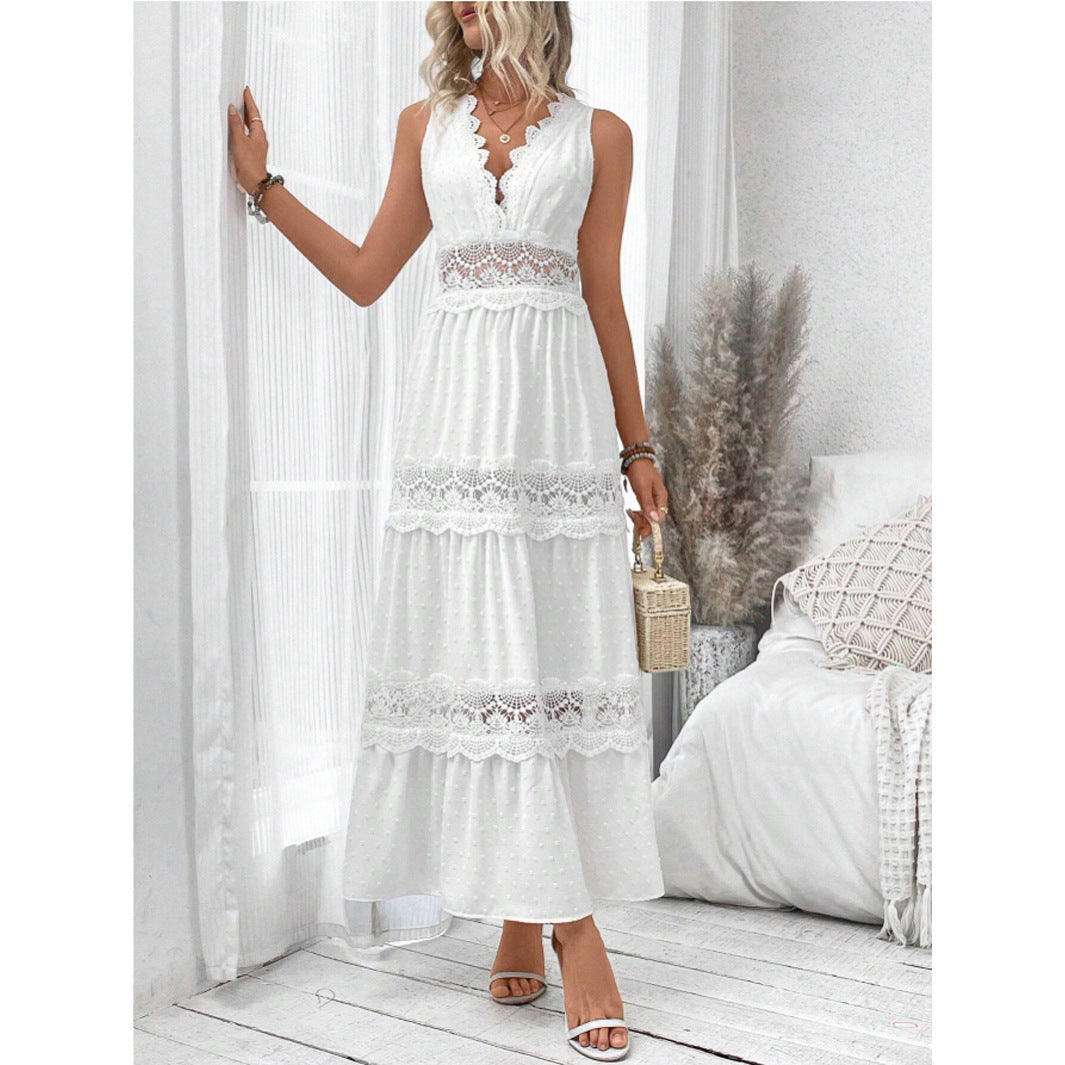 Robe Sans Manches à Dentelle