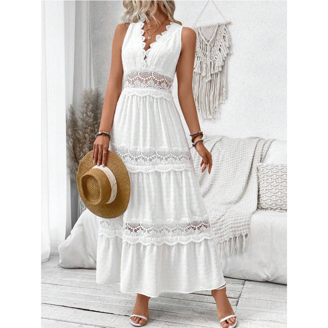 Robe Sans Manches à Dentelle
