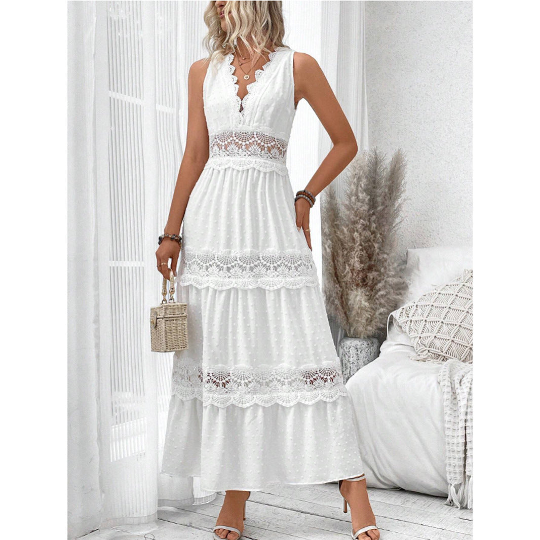 Robe Sans Manches à Dentelle