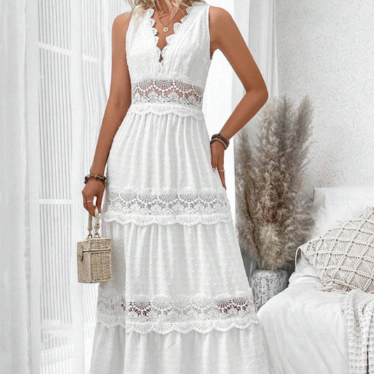 Robe Sans Manches à Dentelle